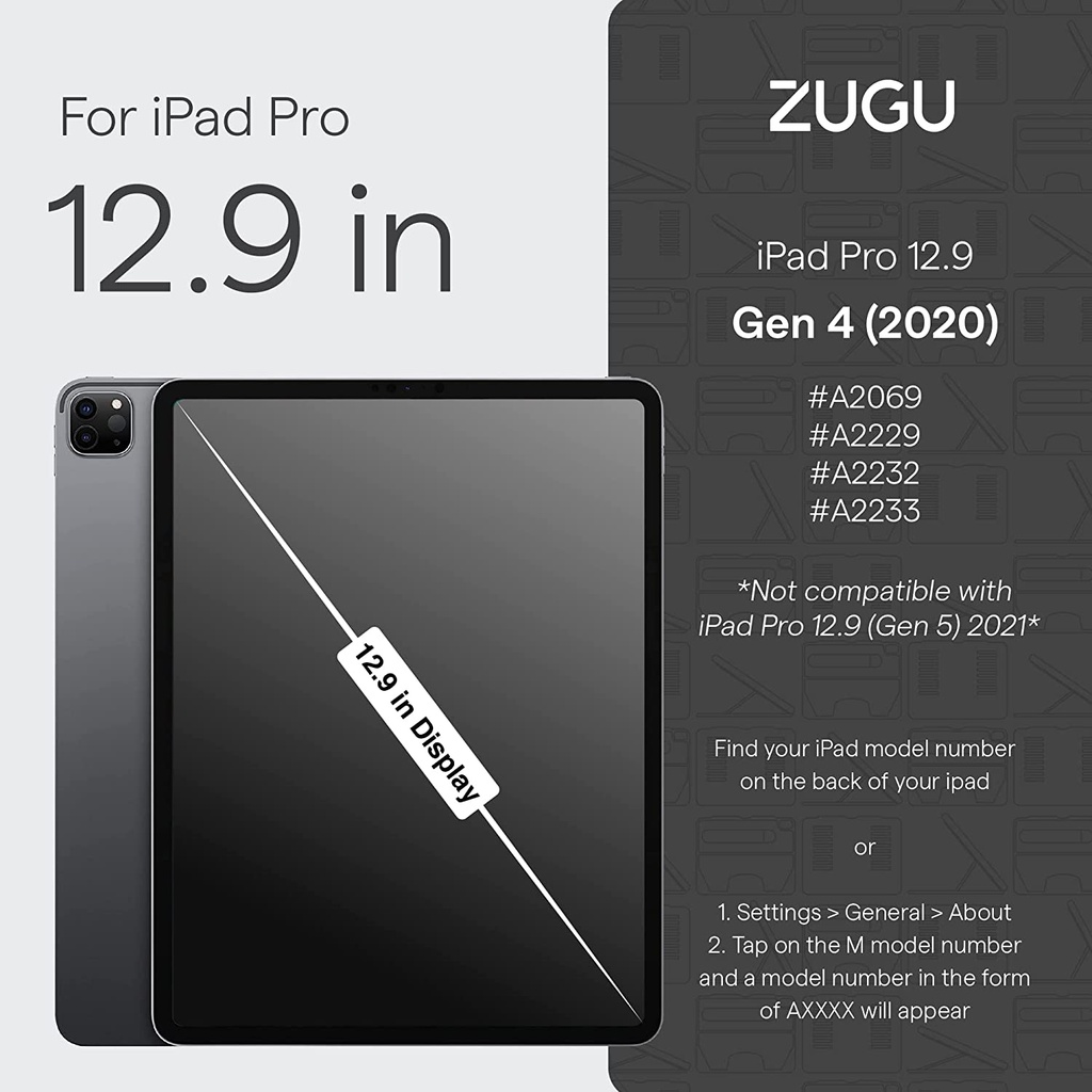 ZUGU Case for iPad Pro 12.9" (Black) CAVARATY
